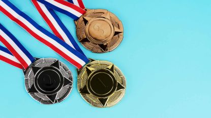 gold, silver and bronze medals